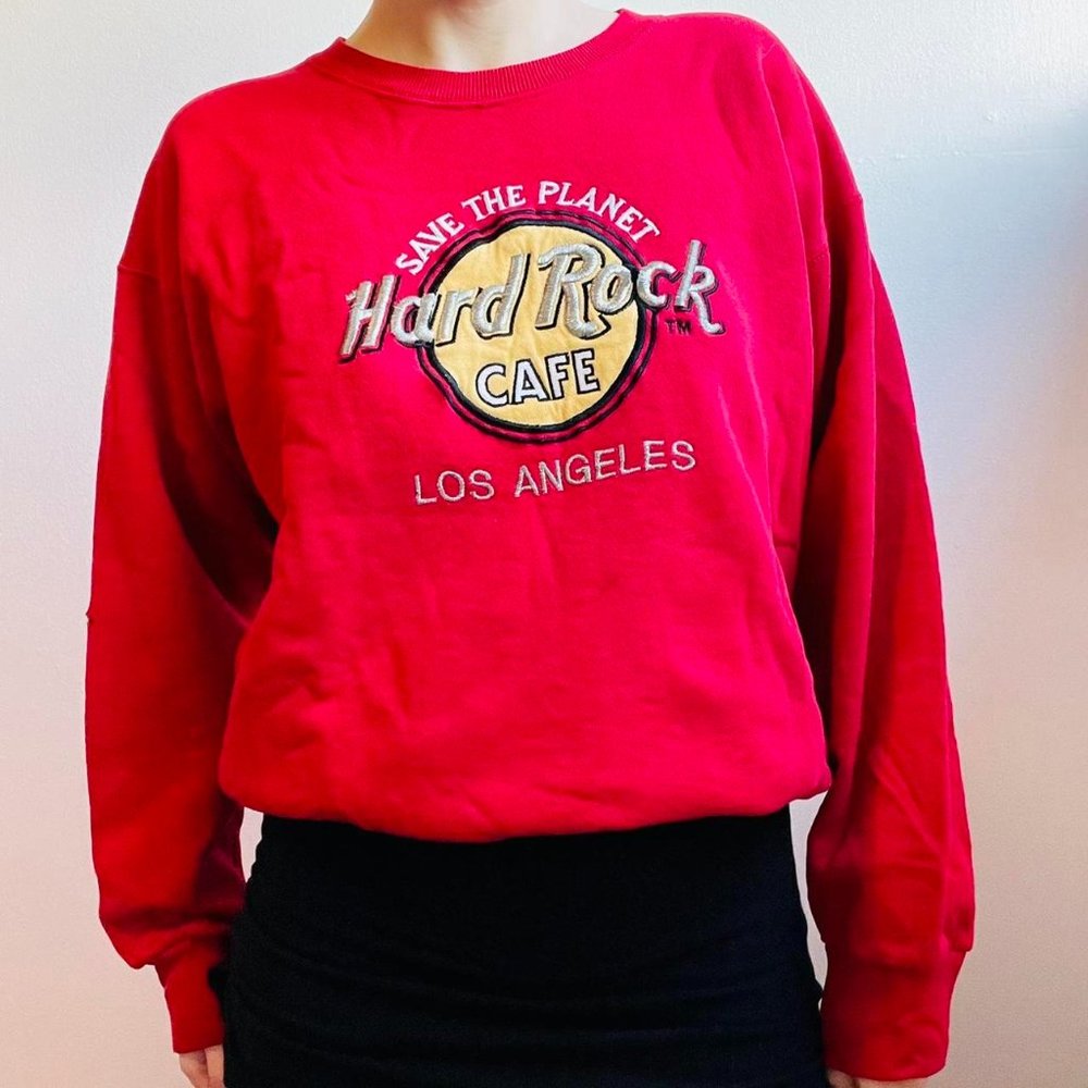 Vintage 90s Save the Planet Hard Rock Cafe Los Angeles crewneck sweatshirt